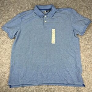 St Johns Bay Legacy Pique Polo Shirt Mens XXL Blue Short Sleeve New With Tags